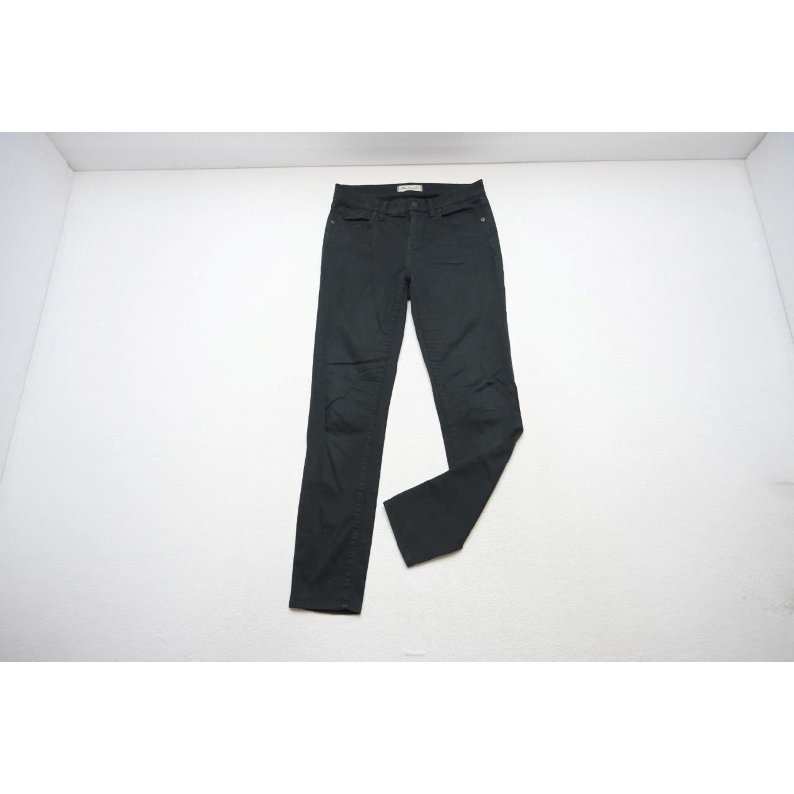Madewell Mid-Rise Skinny Taper Pants Stretch Black Denim Womens Sz 26 X 29